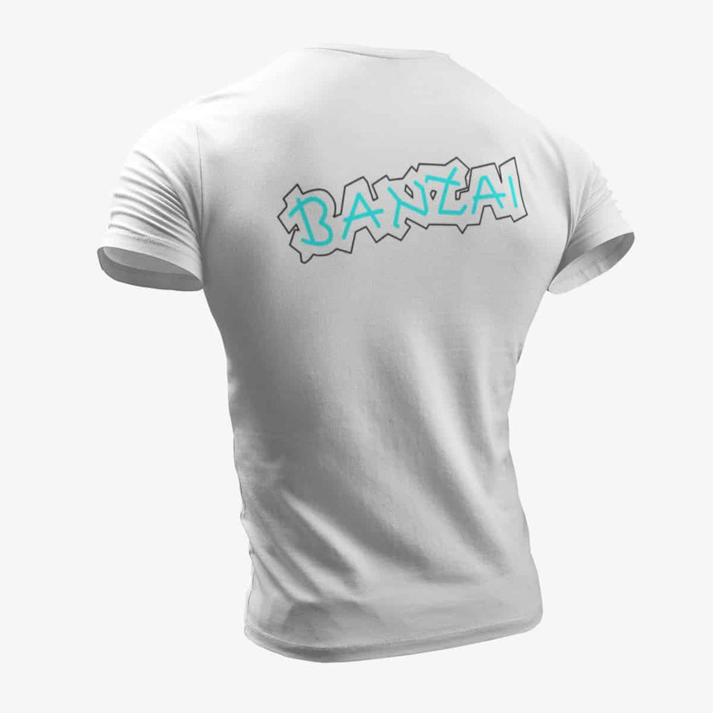 Banzai T-Shirt, Banzai Logo White T-Shirt, Hard Rock Merchandise