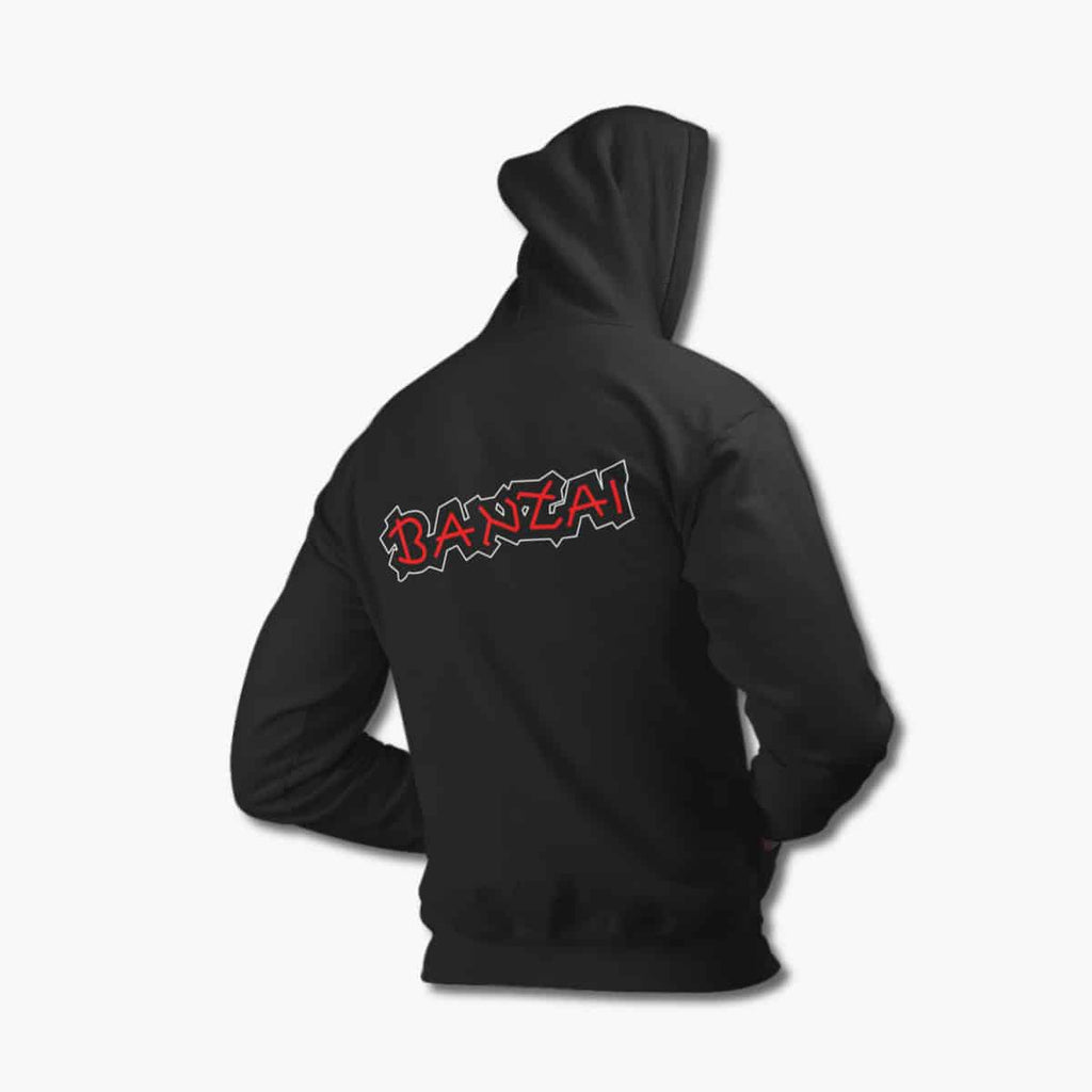 Banzai Zip Hoodie, Banzai Logo Black Zipper Hoodie, Hard Rock Merchandise