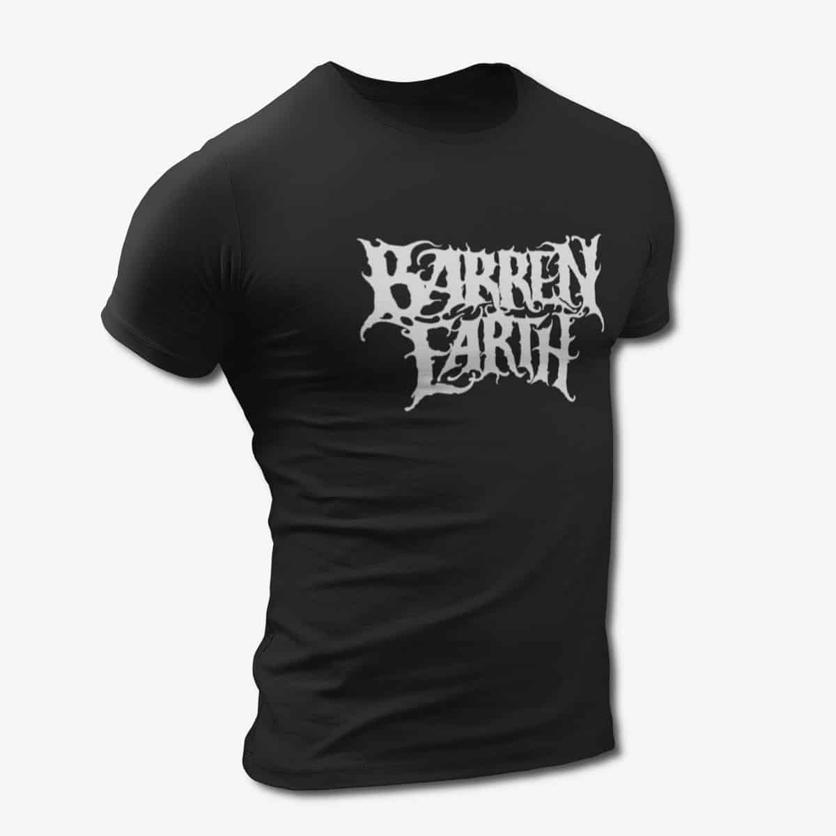 Barren Earth T-Shirt, Barren Earth Logo Black Tee Shirt, Progressive Melodic Death Metal Merchandise