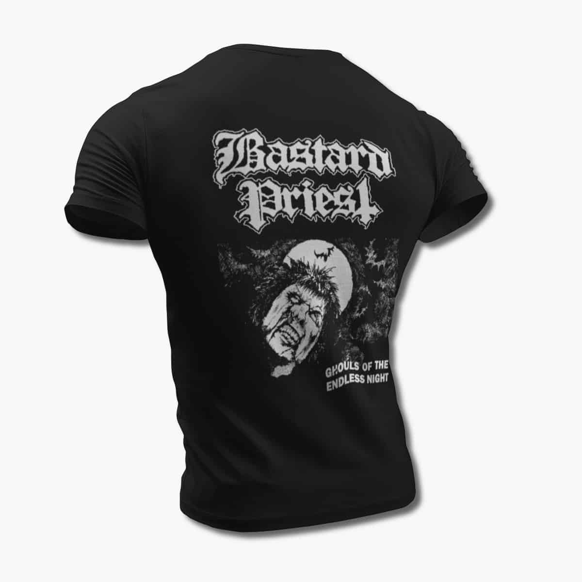 Bastard Priest Band T-Shirt, Bastard Priest Ghouls Of The Endless Night Black Tee Shirt, Death Metal Merchandise