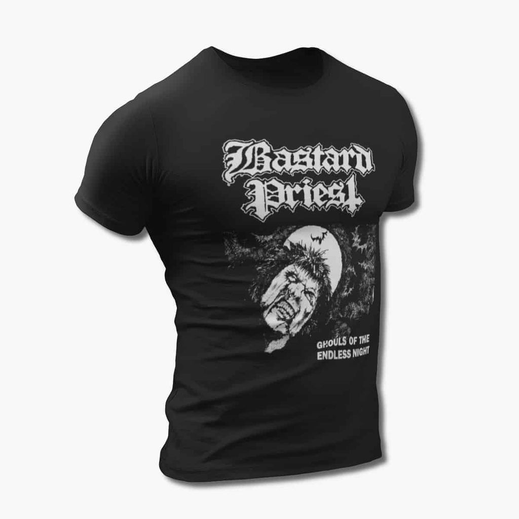 Bastard Priest Band T-Shirt, Bastard Priest Ghouls Of The Endless Night Black Tee Shirt, Death Metal Merchandise