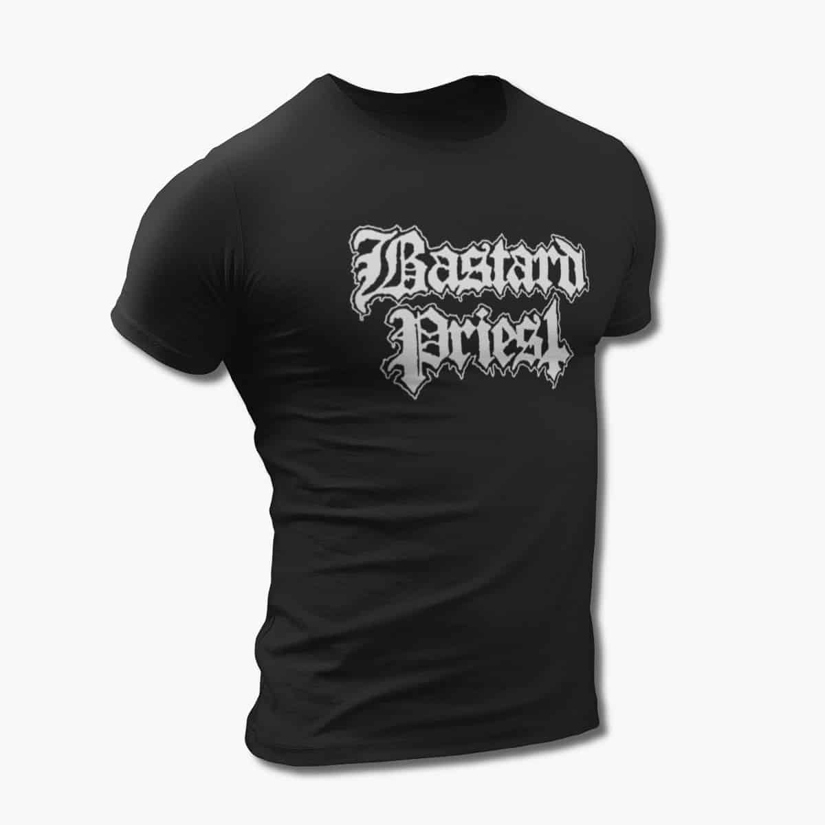 Bastard Priest Band T-Shirt, Bastard Priest Logo Black Tee Shirt, Death Metal Merchandise