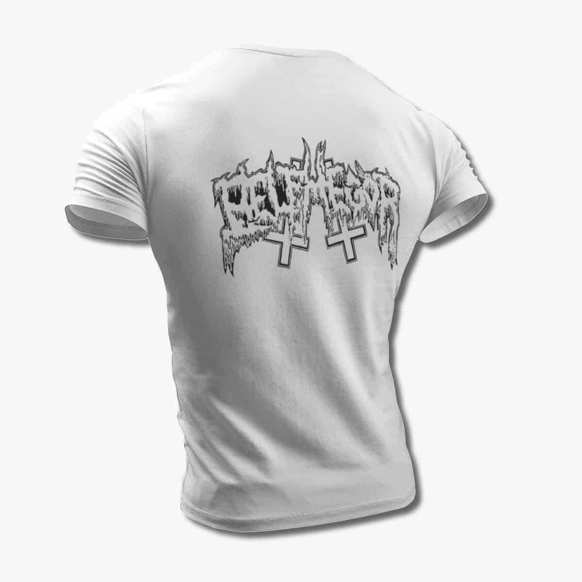 Belphegor Band T-Shirt, Belphegor Logo White Tee Shirt, Black Metal Merchandise