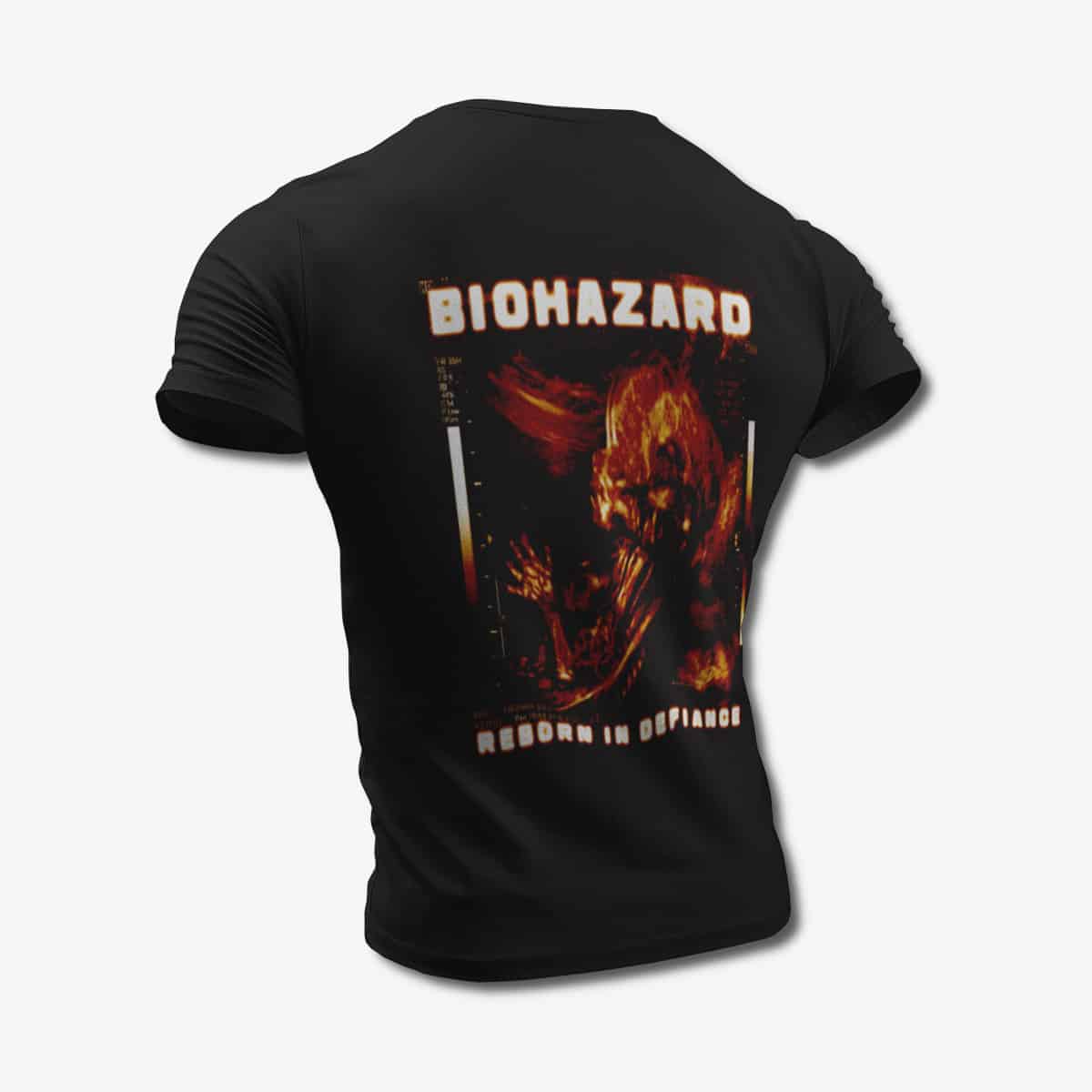 Biohazard T-Shirt, Biohazard Reborn In Defiance Black Tee Shirt, Hardcore Punk Merchandise