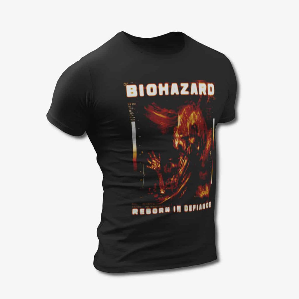Biohazard T-Shirt, Biohazard Reborn In Defiance Black Tee Shirt, Hardcore Punk Merchandise
