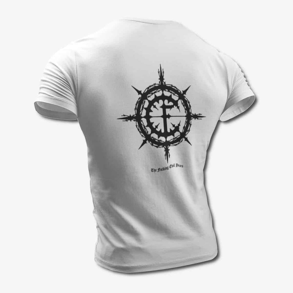 Carpathian Forest T-Shirt, Carpathian Forest The Fucking Evil Years White Tee Shirt, Black Metal Merchandise