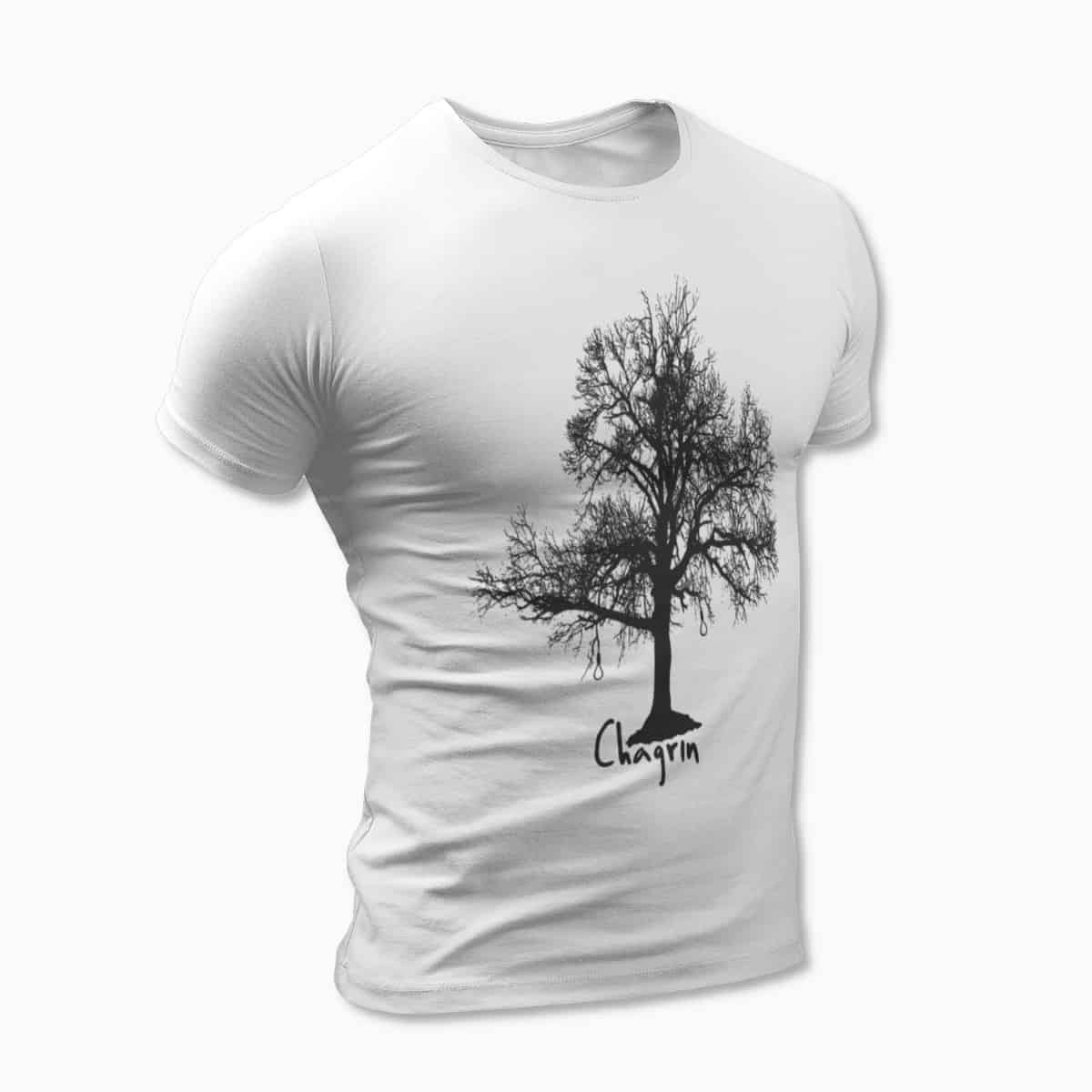Chagrin Band White T-Shirt, Black Metal Merchandise