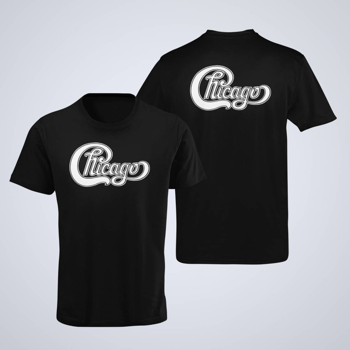 Chicago T-Shirt, Chicago Band Logo Black T-Shirt, Soft Rock Merchandise