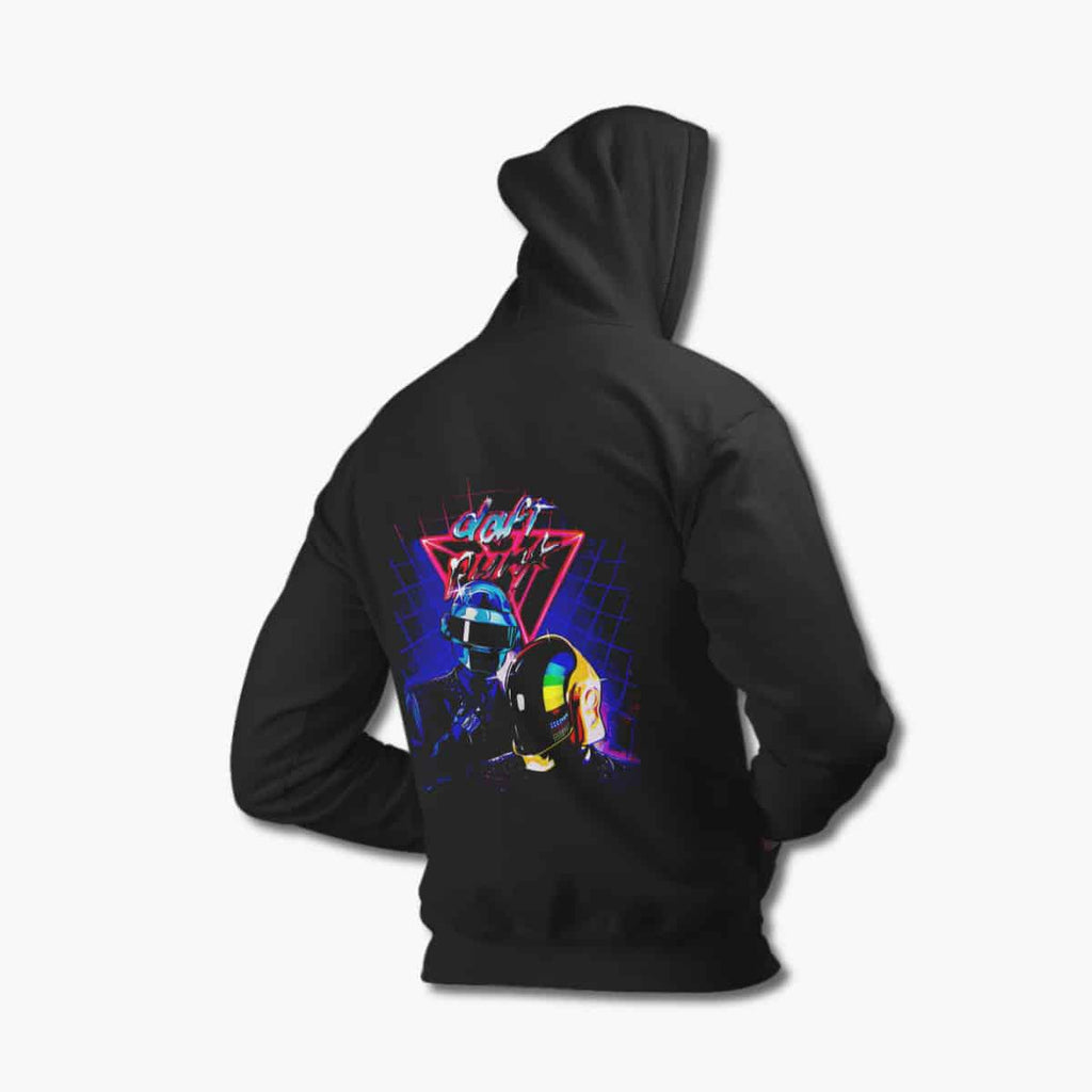 Daft Punk Hoodie, Daft Punk Artwork Black Hoodie, Electronic Rock Merchandise