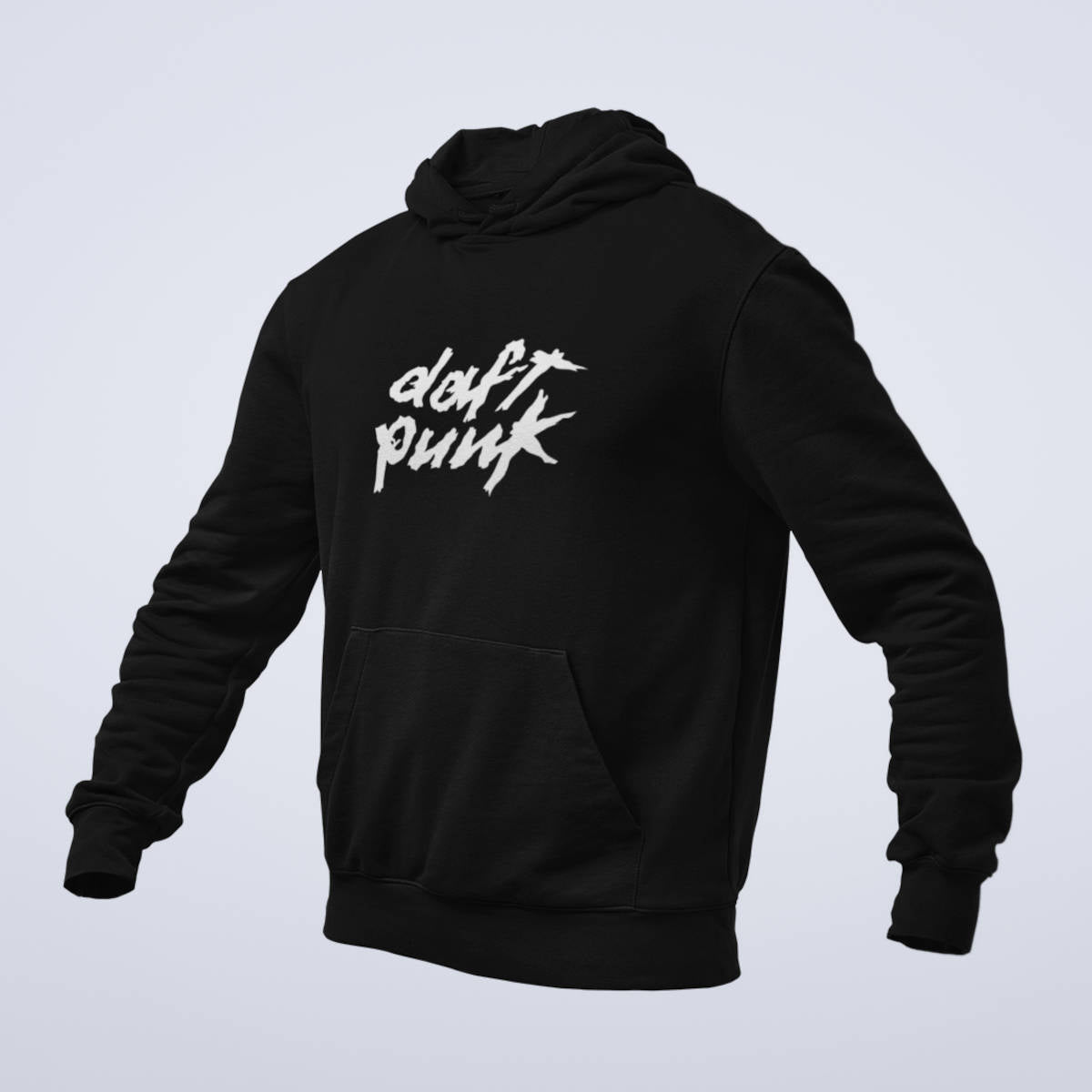 Daft Punk Hoodie, Daft Punk Logo Black Hoodie, Electronic Rock Merchandise