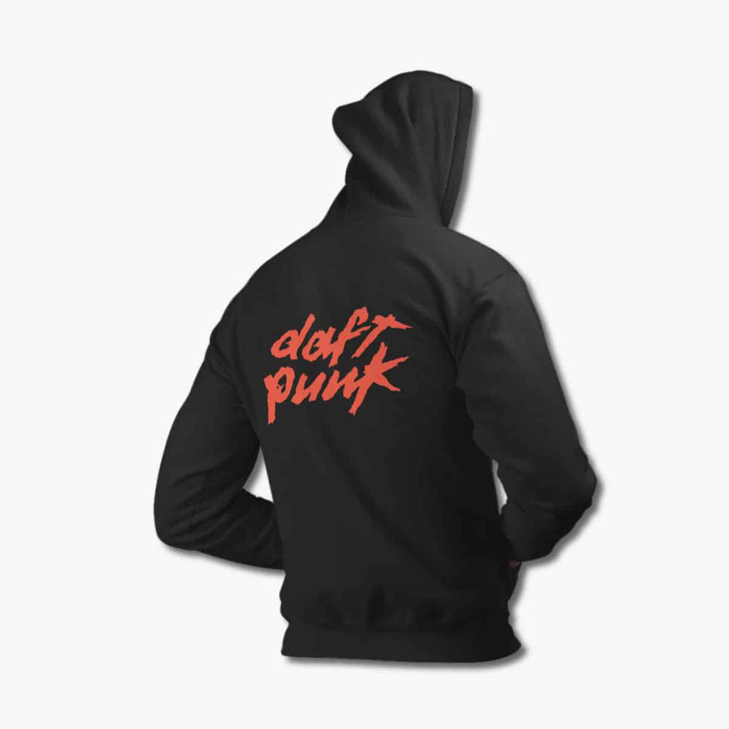 Daft Punk Hoodie, Daft Punk Logo Black Hoodie, Electronic Rock Merchandise