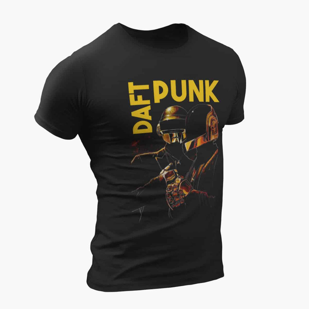 Daft Punk T-Shirt, Daft Punk Artwork Black T-Shirt, Electronic Rock Merchandise