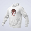 David Bowie Hoodie, David Bowie Artwork White Hoodie, Electronic Rock Merchandise