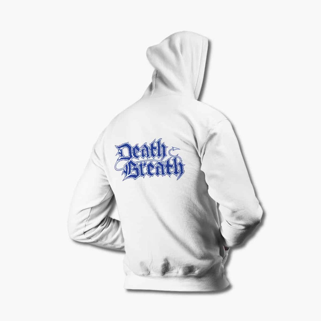 Death Breath Hoodie, Death Breath Logo White Hoodie, Death Metal Merchandise
