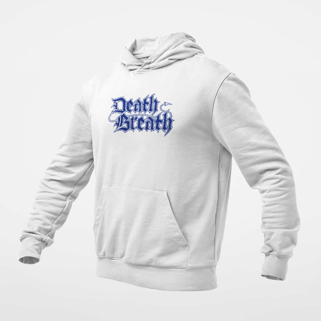 Death Breath Hoodie, Death Breath Logo White Hoodie, Death Metal Merchandise