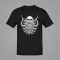 Deer Skull T-Shirt, Deer Skull Artwork Black T-Shirt