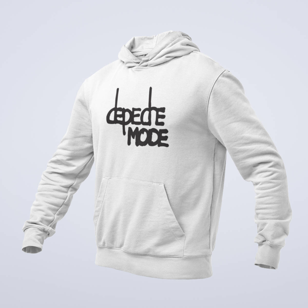 Depeche Mode Hoodie, Depeche Mode Band Logo White Hoodie, Alternative Rock Merchandise