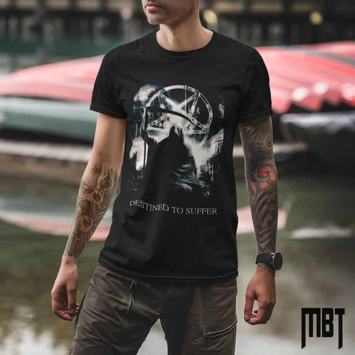 Destined to Suffer Band T-Shirt, Destined to Suffer Artwork Black Tee Shirt, Black Metal Merchandise