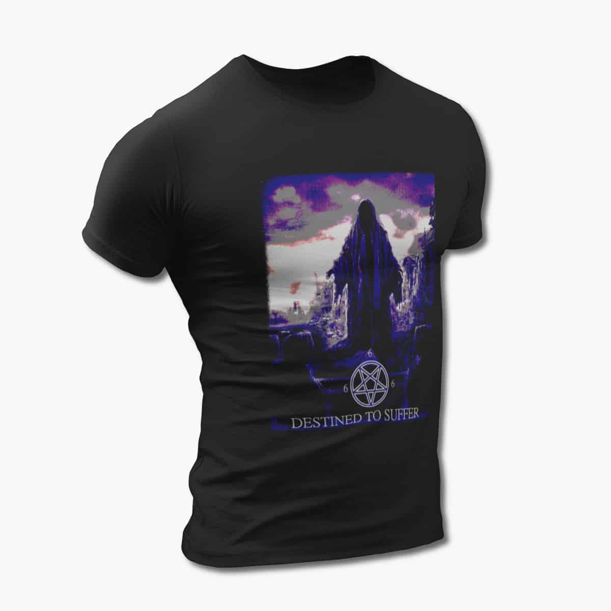 Destined to Suffer Band T-Shirt, Destined to Suffer Artwork Black Tee Shirt, Black Metal Merchandise