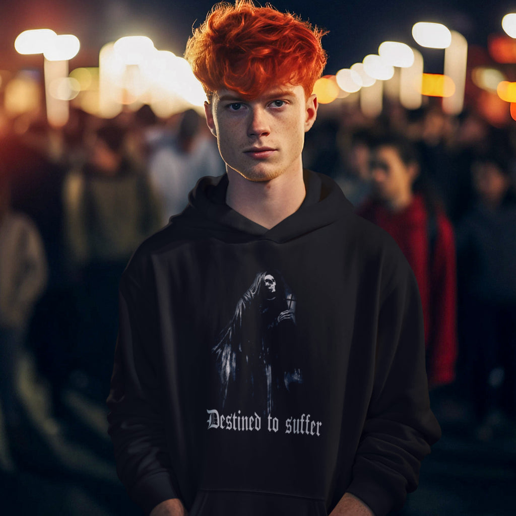 Destined to Suffer Hoodie, Destined to Suffer Artwork Black Sweatshirt