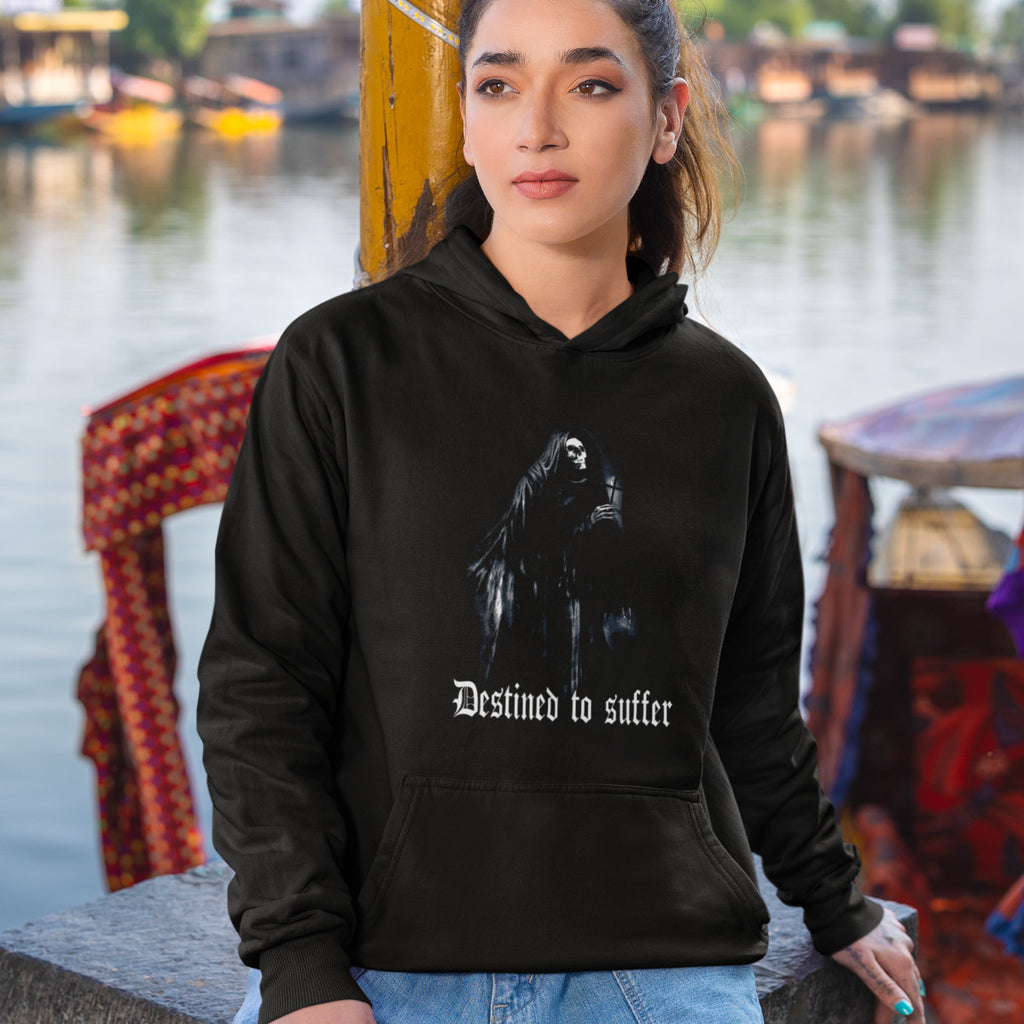 Destined to Suffer Hoodie, Destined to Suffer Artwork Black Sweatshirt