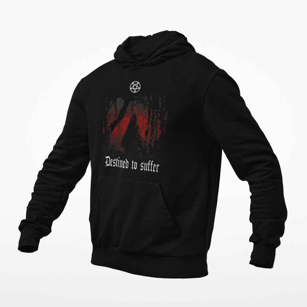 Destined to Suffer Hoodie, Destined to Suffer Artwork Black Sweatshirt