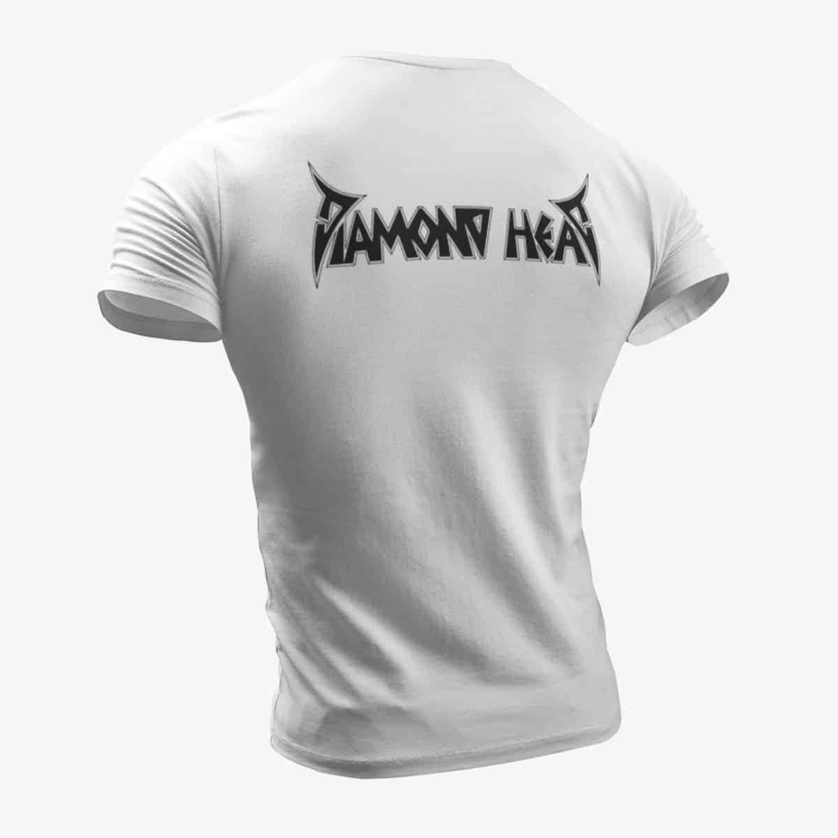 Diamond Head T-Shirt, Diamond Head Logo White T-Shirt, Hard Rock Merchandise