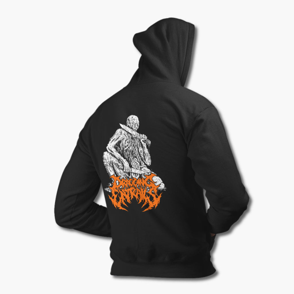 Dragging Entrails Zip Hoodie, Dragging Entrails Logo Black Zip Sweatshirt