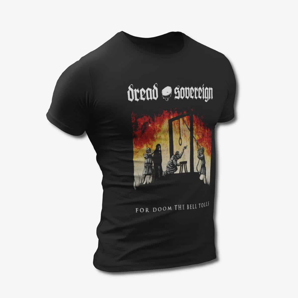 Dread Sovereign T-Shirt, Dread Sovereign For Doom the Bell Tolls Black Tee Shirt, Doom Metal Merchandise
