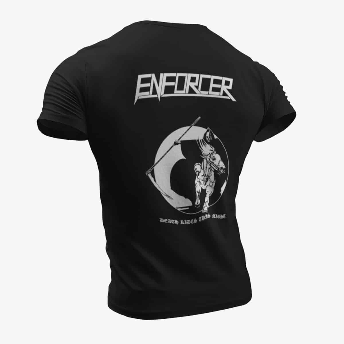Enforcer T-Shirt, Enforcer Death Rides This Night Black T-Shirt, Speed Metal Merchandise