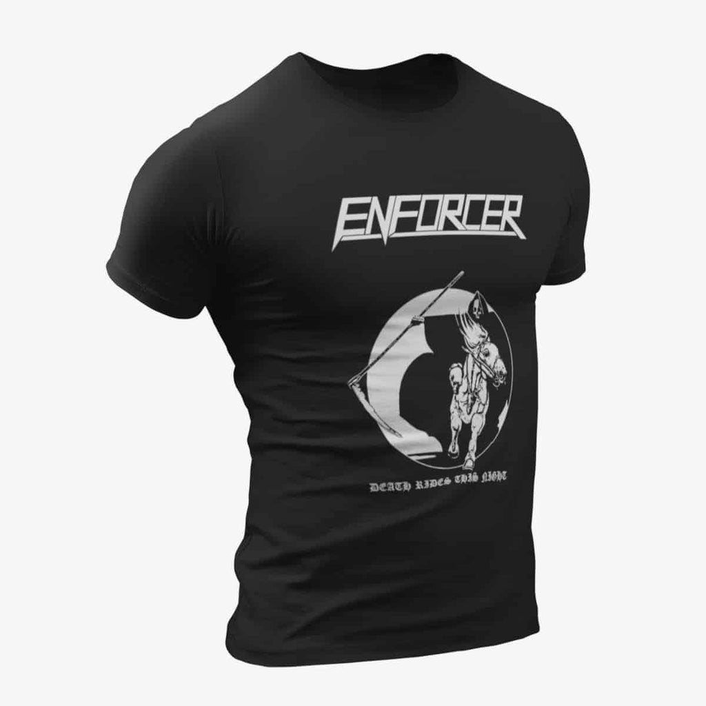 Enforcer T-Shirt, Enforcer Death Rides This Night Black T-Shirt, Speed Metal Merchandise