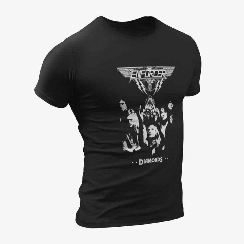 Enforcer T-Shirt, Enforcer Diamonds Black T-Shirt, Speed Metal Merchandise