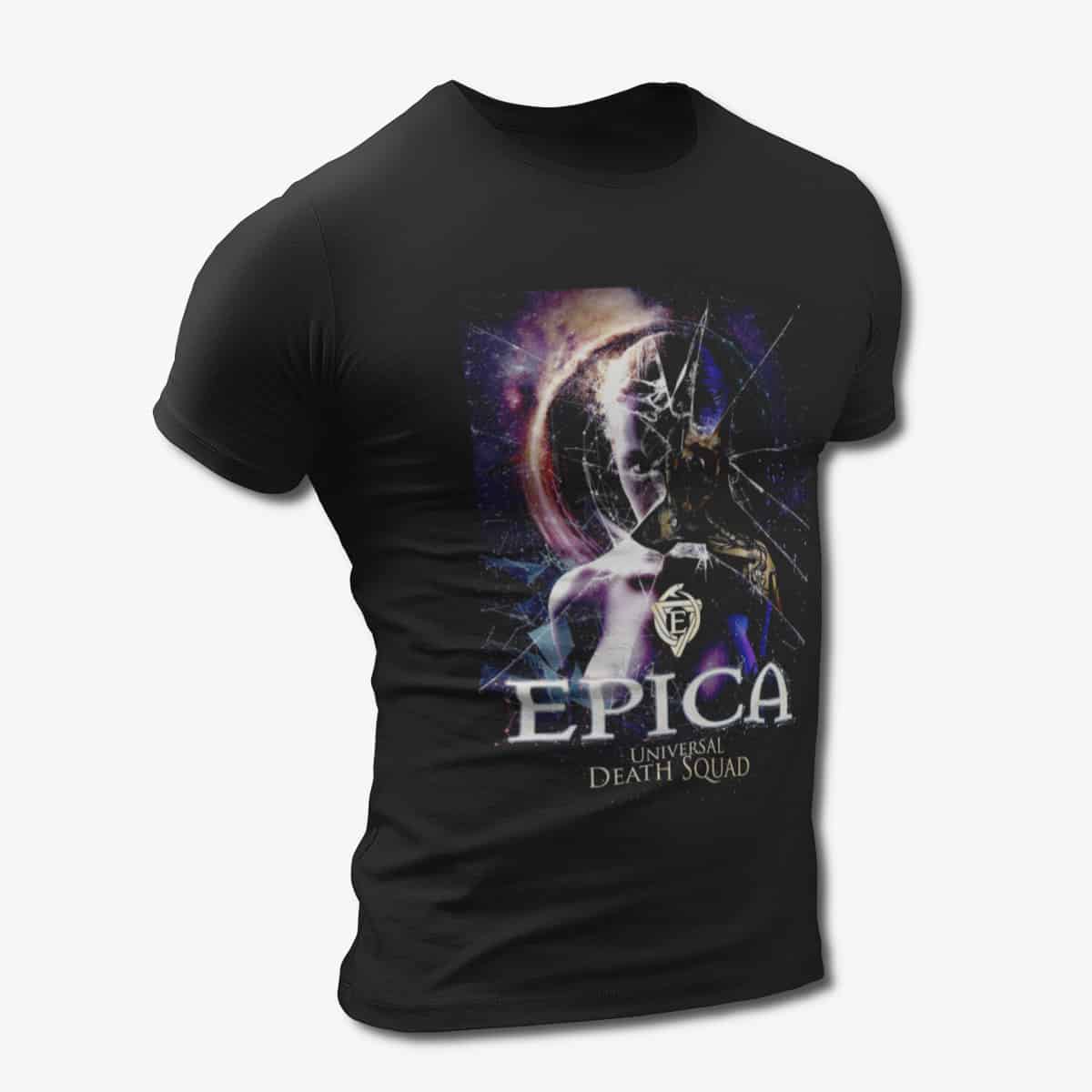Epica T-Shirt, Epica Universal Death Squad Black Tee Shirt, Symphonic Metal Merchandise