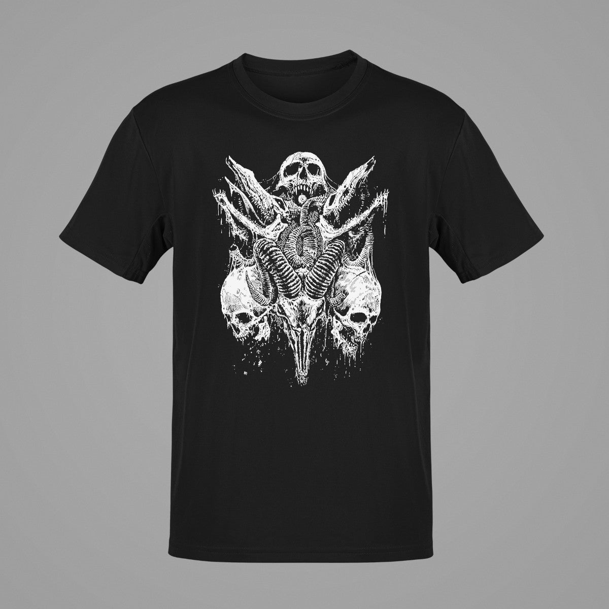 Goat Skull T-Shirt, Goat Skull Artwork Black T-Shirt