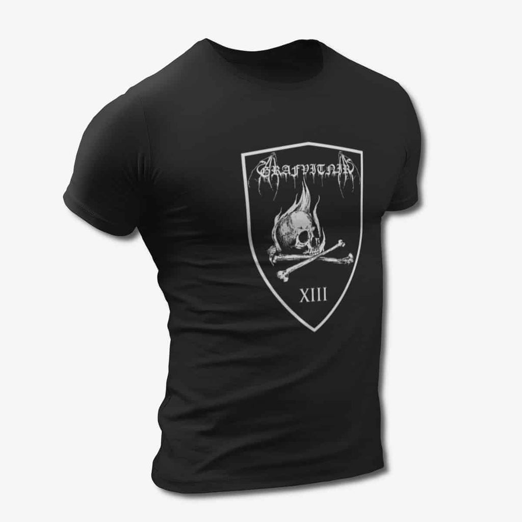 Grafvitnir T-Shirt, Grafvitnir Logo Artwork Black Tee Shirt, Melodic Black Metal Merchandise