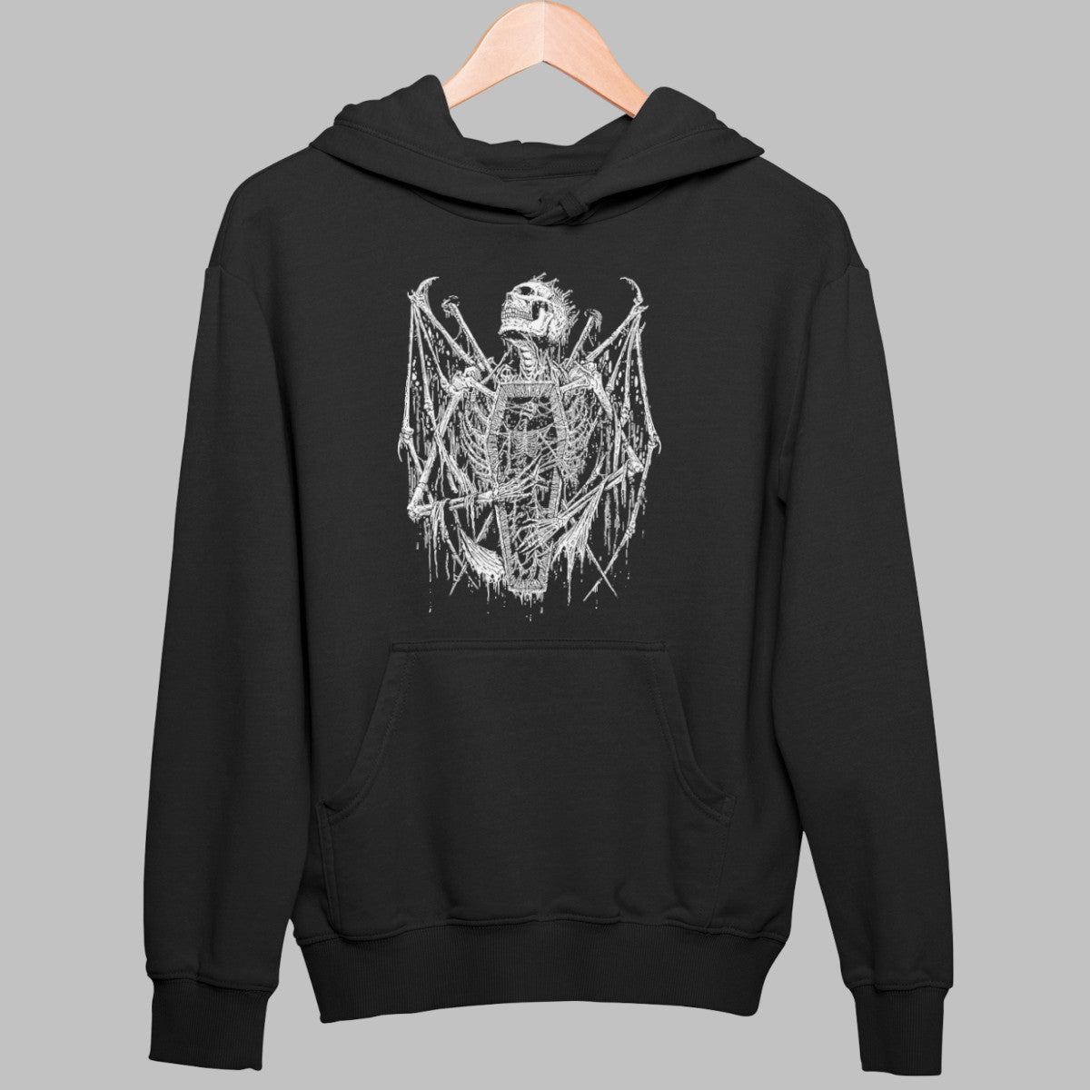 Grave Skull Hoodie, Grave Skull Artwork Black Hoodie