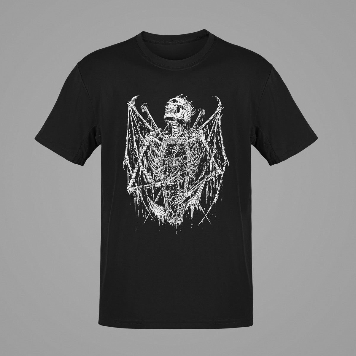Grave Skull T-Shirt, Grave Skull Artwork Black T-Shirt