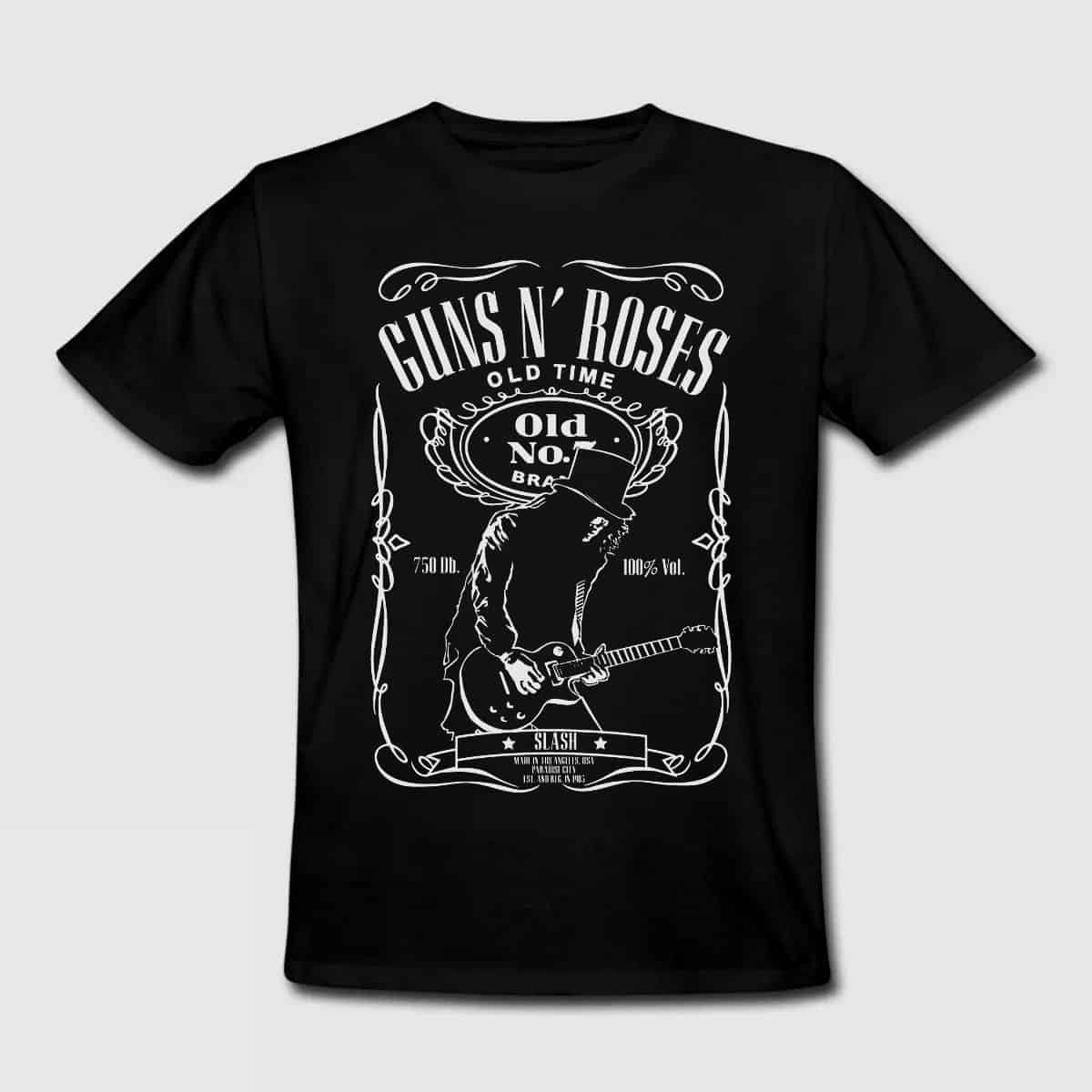 Guns n Roses Slash Label T-Shirt, Hard Rock, Heavy Metal Merch