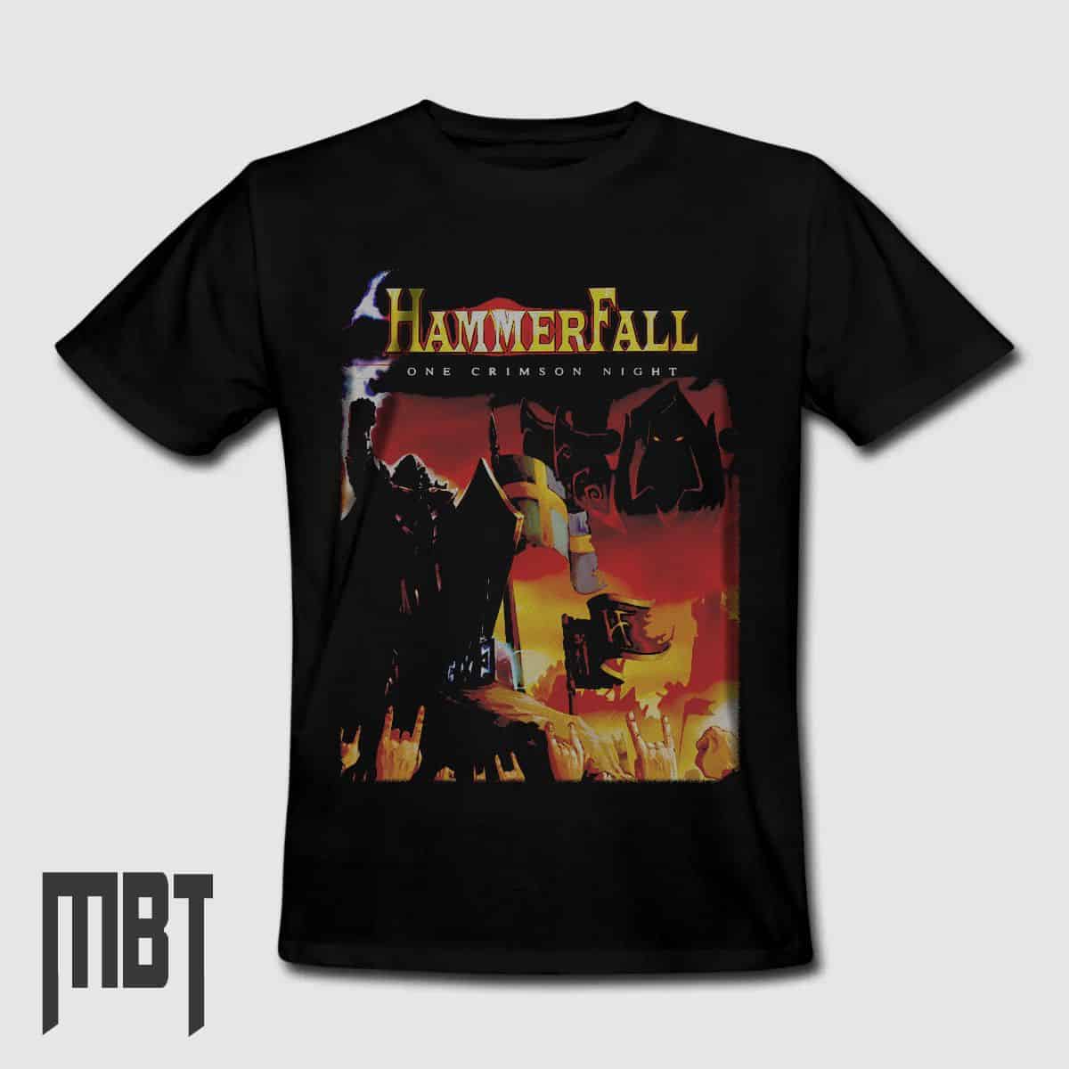 HammerFall Band T-Shirt, HammerFall One Crimson Night Tee-Shirt
