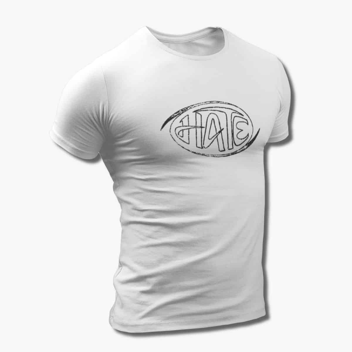 Hate Band T-Shirt, Hate Logo White Tee Shirt, Death Metal Merchandise