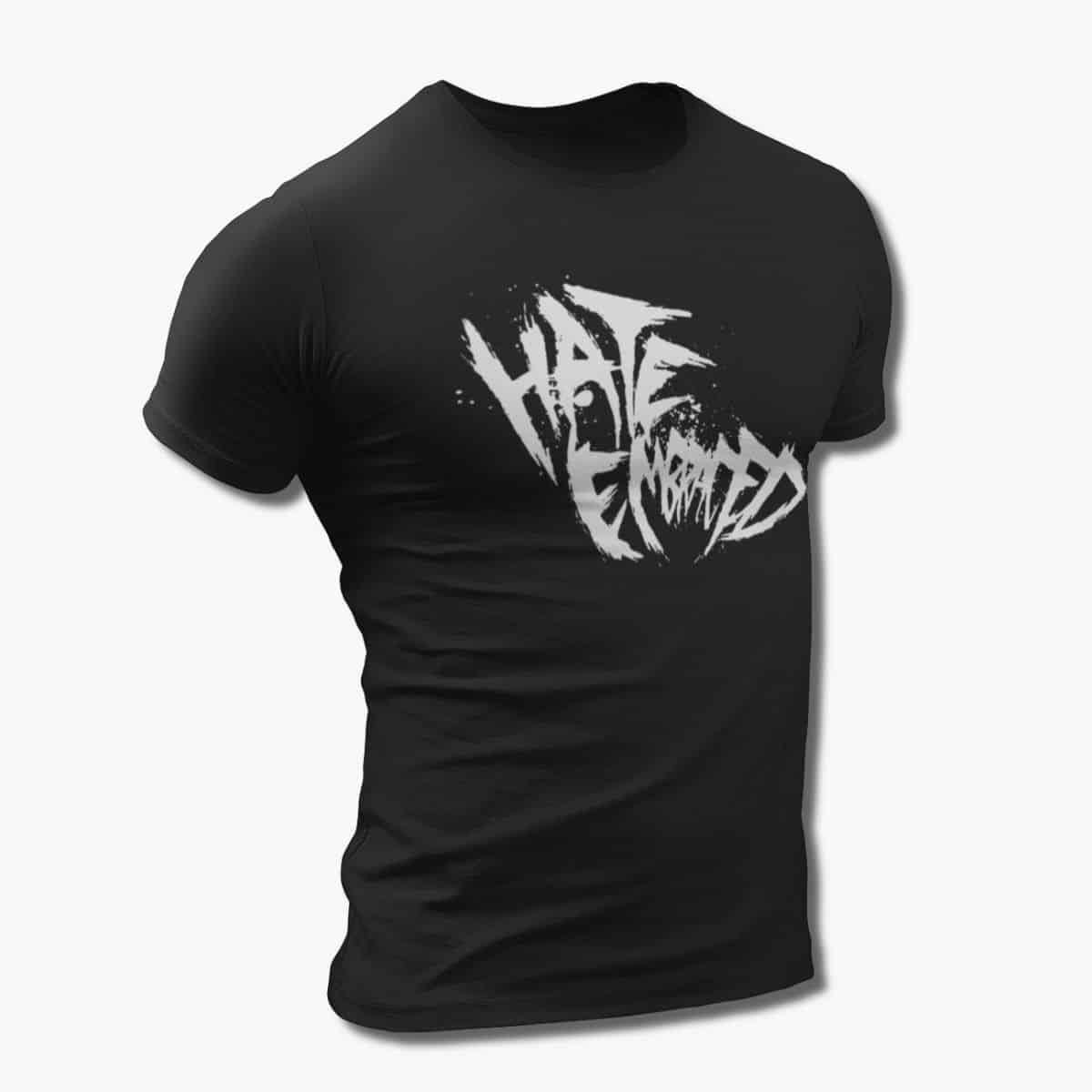 Hate Embraced Band T-Shirt, Hate Embraced Logo Black Tee Shirt, Deathcore Merchandise