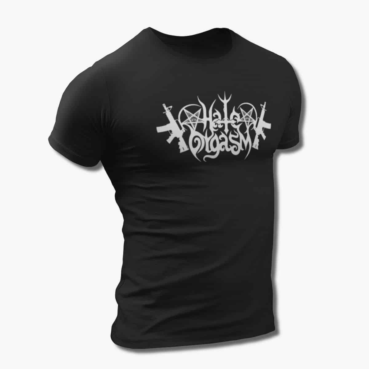 Hate Orgasm Band T-Shirt, Hate Orgasm Logo Black Tee Shirt, Black Metal Merchandise