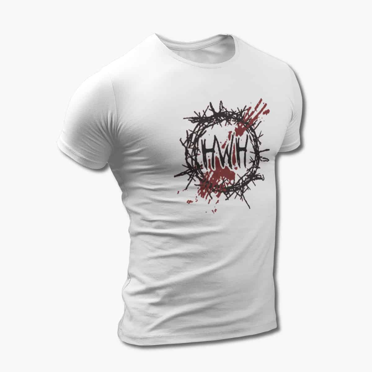 Hate World Hero T-Shirt, Hate World Hero Logo White Tee Shirt, Metalcore Merchandise