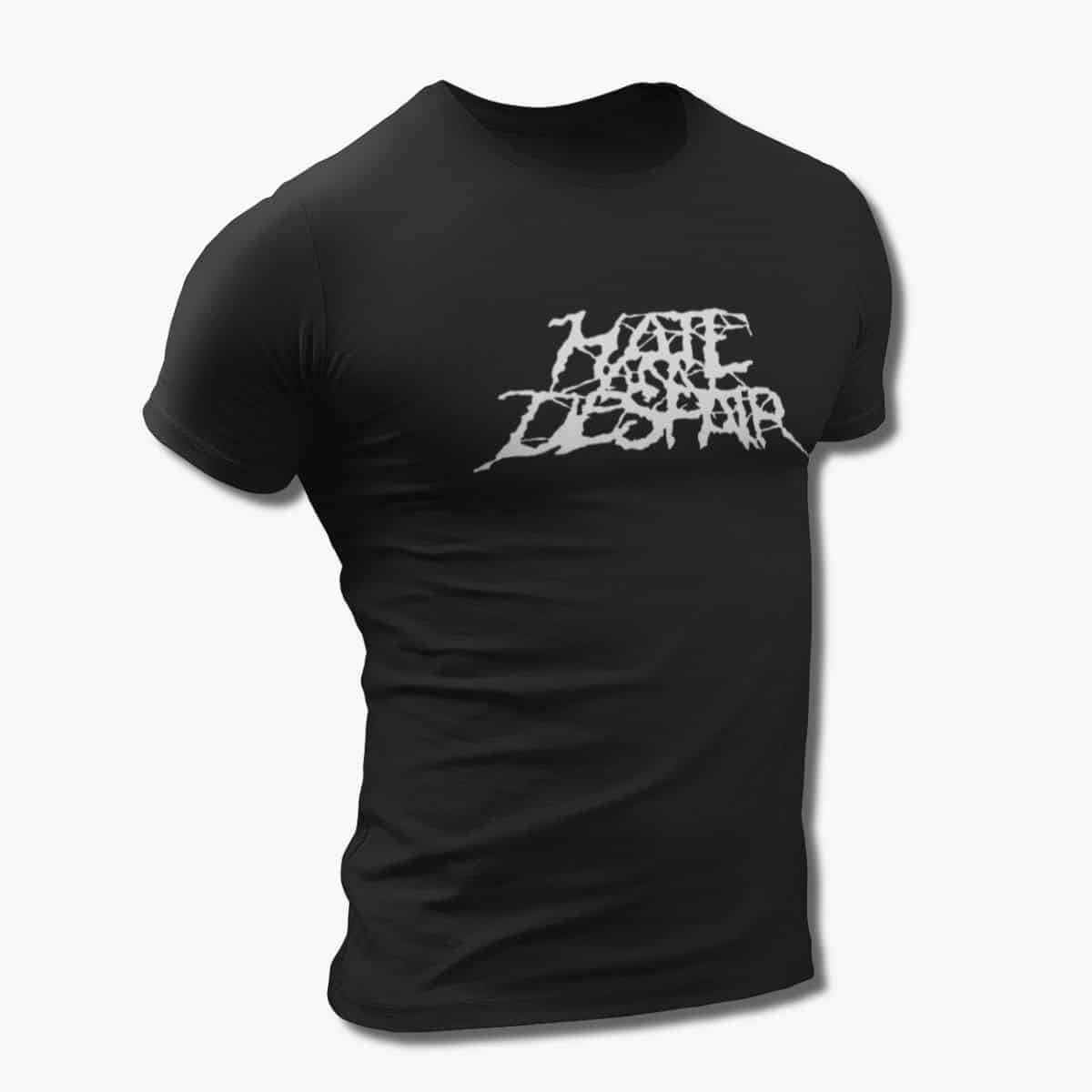 Hate and Despair Band T-Shirt, Hate and Despair Logo Black Tee Shirt, Black Metal Merchandise