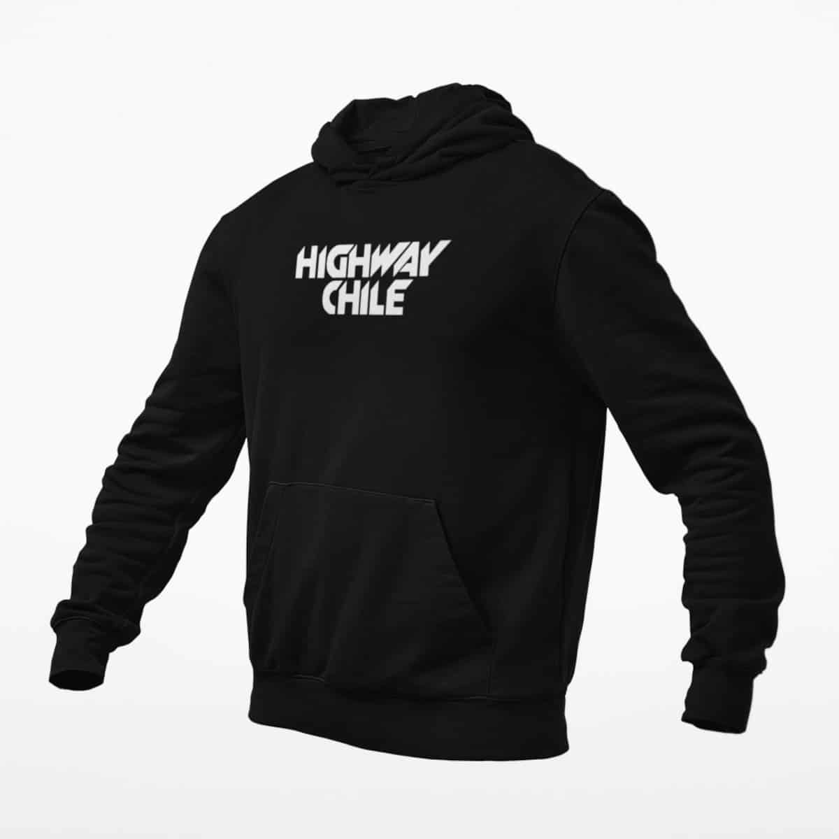 Highway Chile Hoodie, Highway Chile Logo Black Hoodie, Hard Rock Merchandise