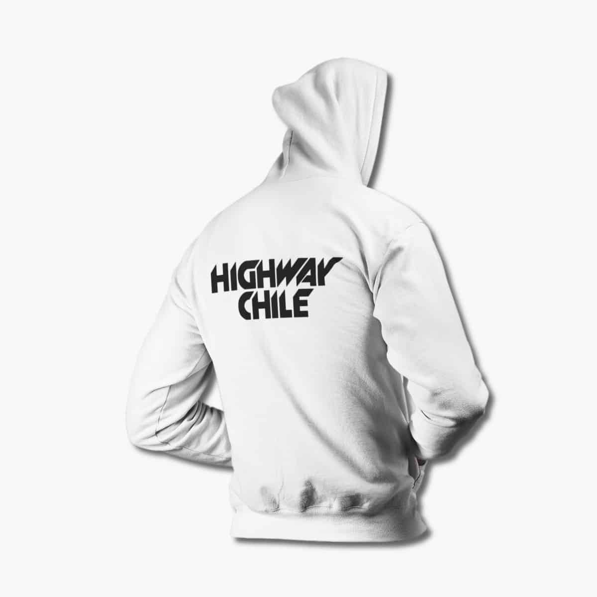 Highway Chile Zip Hoodie, Highway Chile Logo White Zipper Hoodie, Hard Rock Merchandise