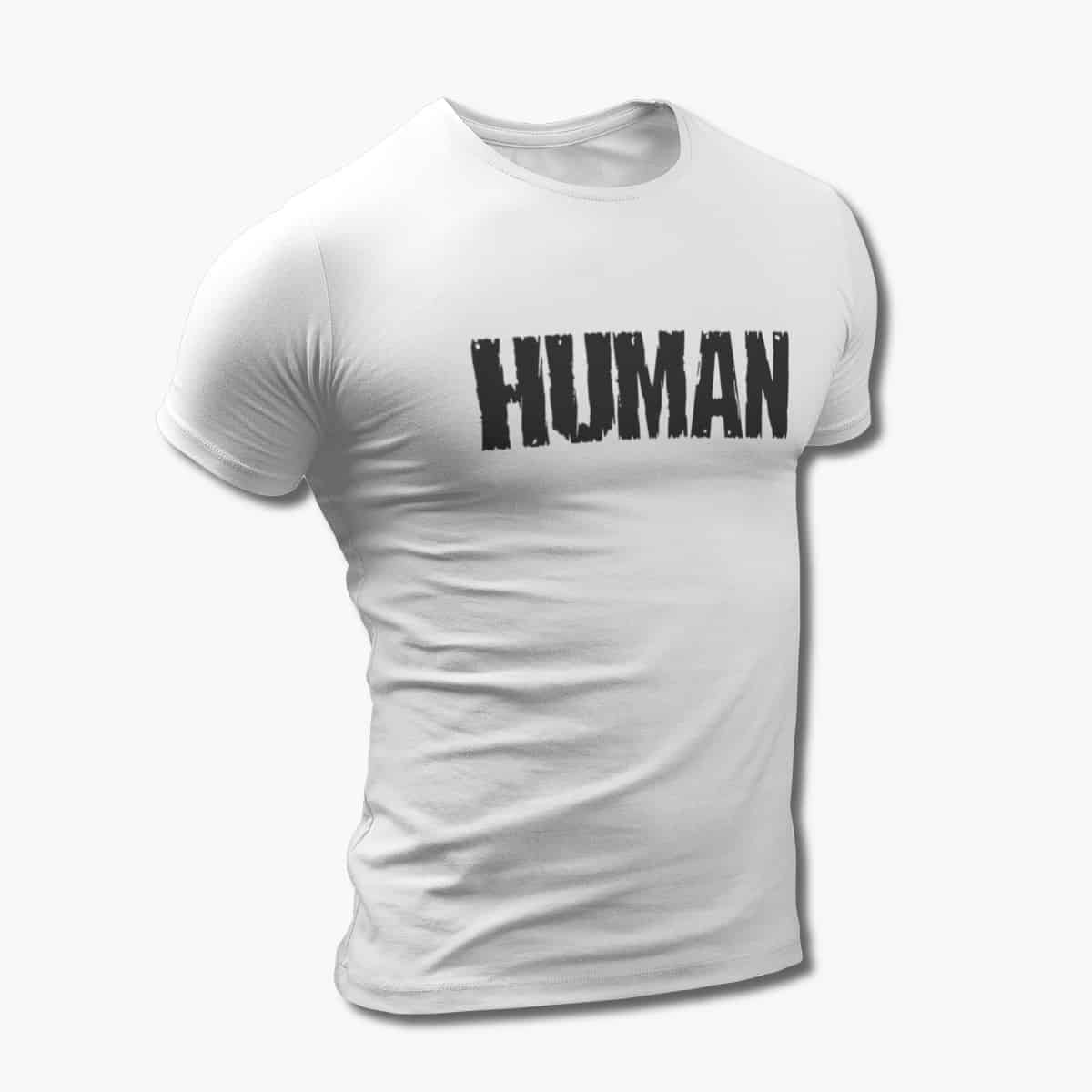 Human T-Shirt, Human Logo White Tee Shirt, Thrash Metal Merchandise