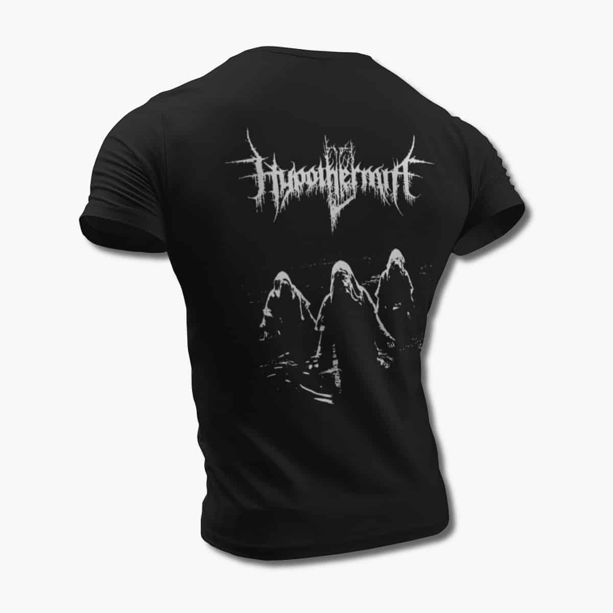 Hypothermia Band T-Shirt, Hypothermia Artwork Black Tee Shirt, Black Metal Merchandise