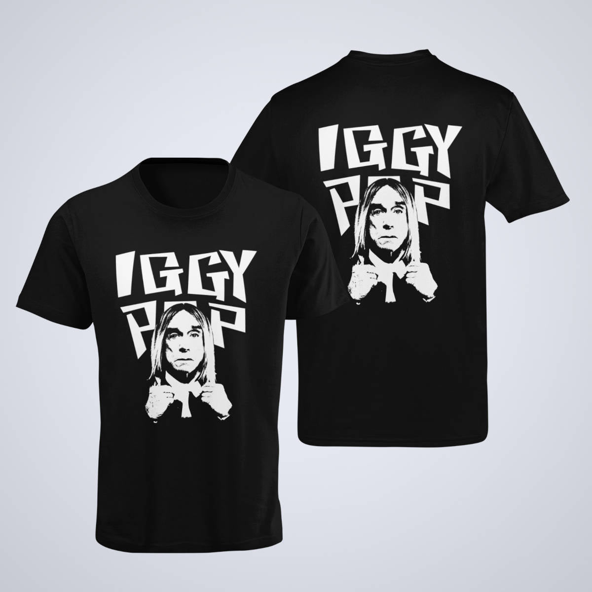 Iggy Pop T-Shirt, Iggy Pop Artwork Black T-Shirt, Hard Rock Merchandise