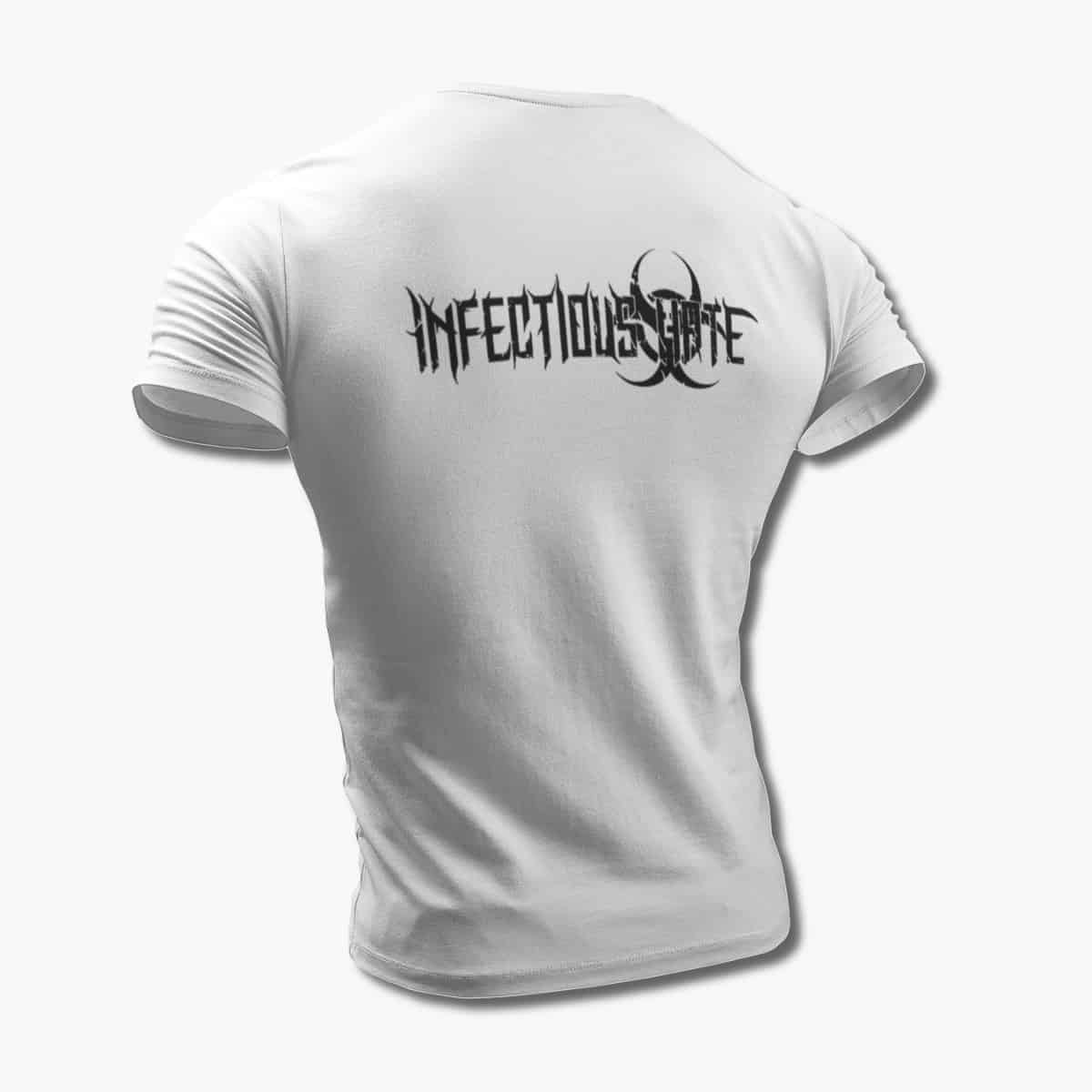 Infectious Hate T-Shirt, Infectious Hate Logo White Tee Shirt, Death Metal Merchandise